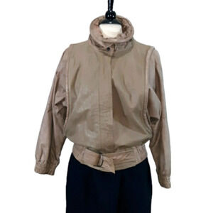 𝅺VINTAGE 90's Leather Cropped Moto Jacket Bomber Coat